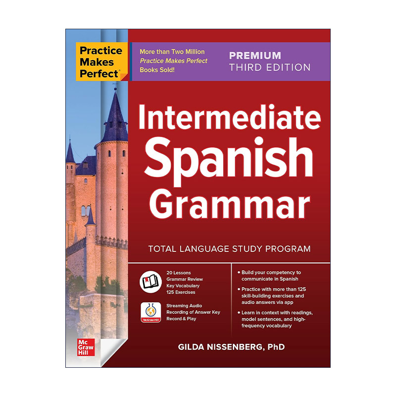原版 Practice Makes Perfect Intermediate Spanish Grammar 孰能生巧 中级西班牙语语法 第3版 进口原版书籍