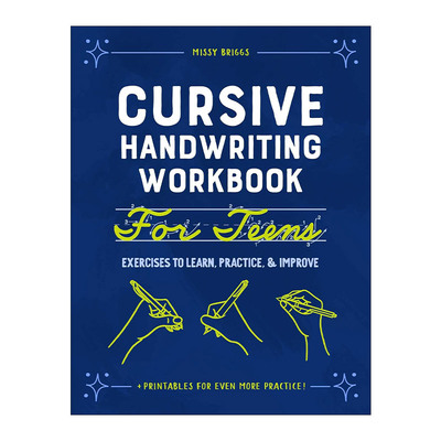 英文原版 Cursive Handwriting Workbook for Teens 青少年连笔书写练习册 英文版 进口英语原版书籍