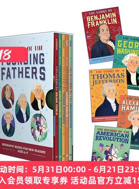 儿童初学历史系列  英文原版 The Story of the Founding Fathers 5 Book Box Set 创立之父5册盒装 含富兰克林 华盛顿 杰斐逊