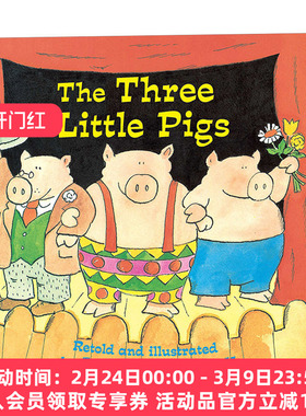 英文原版 The Three Little Pigs 三只小猪 名家James Marshall 凯迪克大奖作品金凤花 4-8岁经典文学儿童绘本 英文版 进口书籍