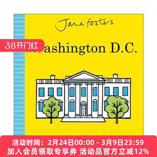 英文原版 Jane Foster's Washington D.C. 美国首都华盛顿 儿童启蒙认知纸板书绘本 简福斯特 英文版 进口英语原版书籍