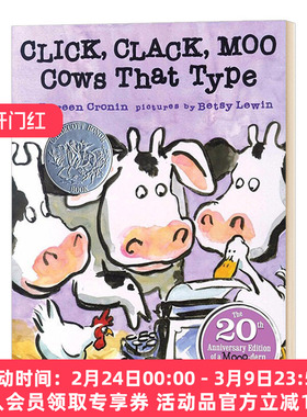 会打字的奶牛 英文原版绘本 Click Clack Moo Cows That Type 20周年纪念版 英文版进口英语书籍