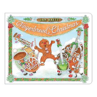 英文原版 Gingerbread Christmas 姜饼人圣诞节 儿童绘本 纸板书 乌龟莫茜作者简·布雷特 英文版 进口英语原版书籍