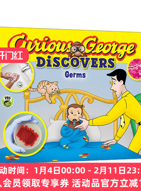 英文原版 Curious George Discovers Germs 好奇猴乔治科普故事 细菌 Science Storybook 英文版 进口英语原版书籍