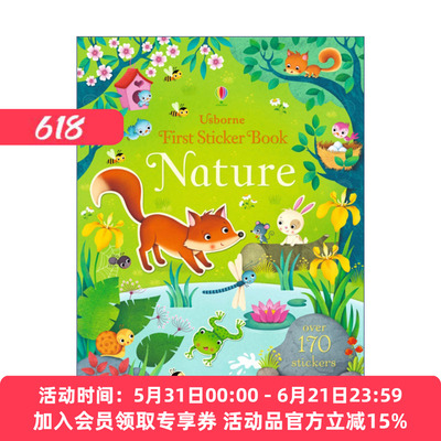 英文原版 Usborne First Sticker Book Nature 第一本贴纸书 自然 英文版 进口英语原版书籍