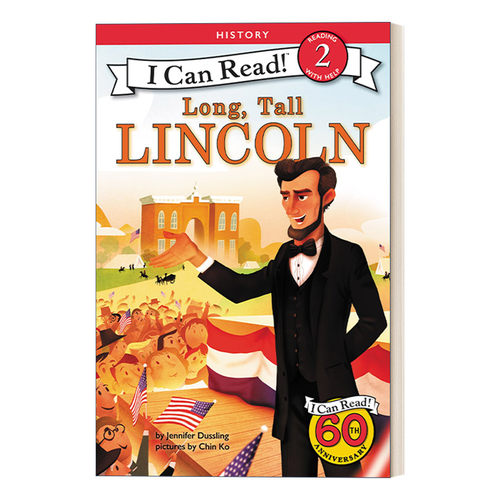 高大的林肯 英文原版 Long Tall Lincon I Can Read 2 History 分级阅读名人传记系列 英文版 进口英语原版书籍