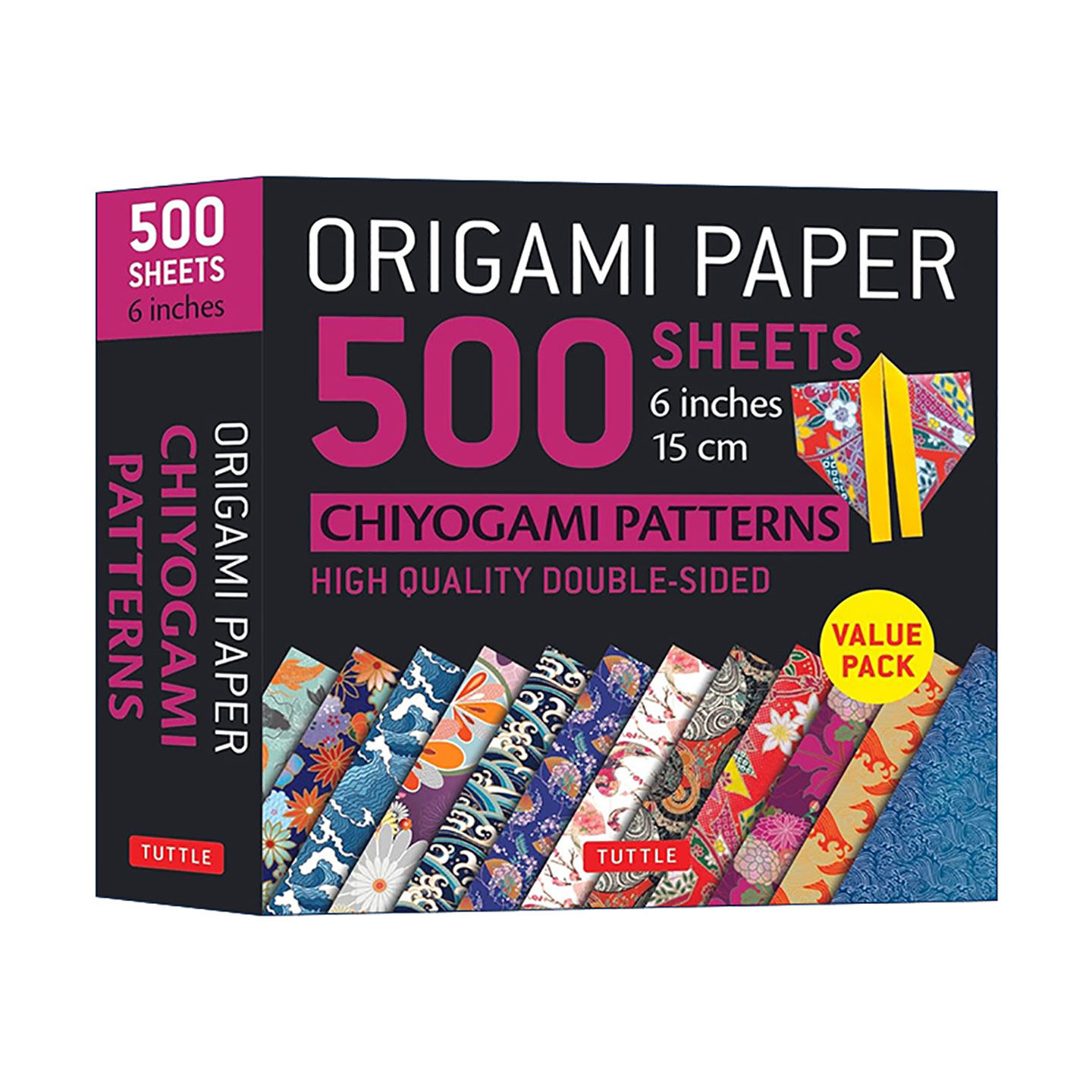 英文原版 Origami Paper 500 Sheets Chiyogami Patterns 6" 15cm 日本千代纸图案双面折纸500张 精美花色和纸 进口英语原版书籍