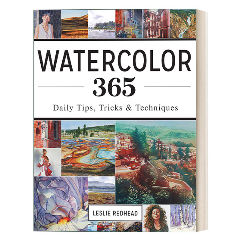 365个水彩的诀窍 英文原版 Watercolor 365 绘画技巧指南 Leslie Redhead 英文版 进口英语原版书籍