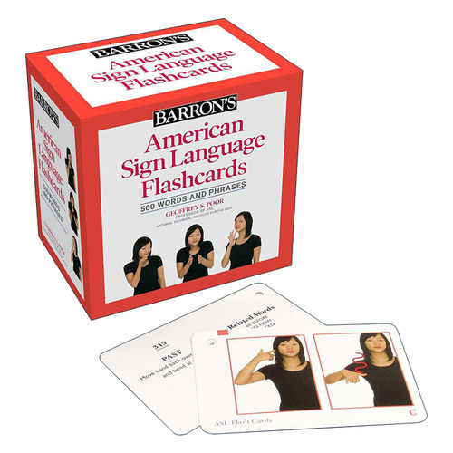 英文原版 American Sign Language Flashcards 500 Words and Phrases 巴朗美式手语闪卡 含500个单词短语 进口英语原版书籍