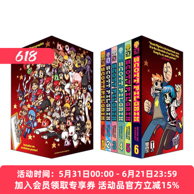 英文原版 歪小子斯科特6册盒装 带海报 Scott Pilgrim Precious Little Box Set 英文版 进口英语原版书籍