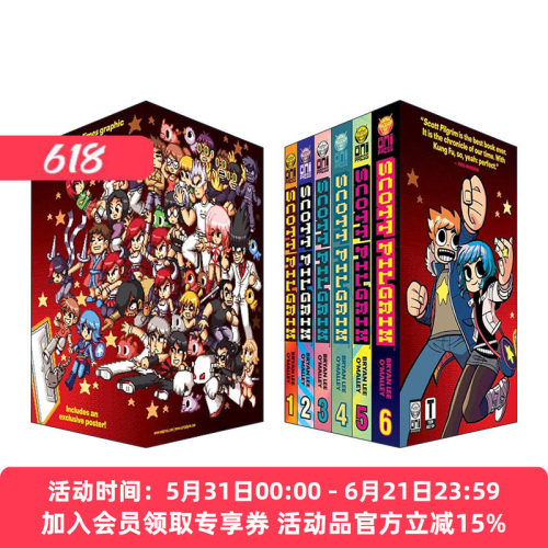 英文原版 歪小子斯科特6册盒装 带海报 Scott Pilgrim Precious Little Box Set 英文版 进口英语原版书籍