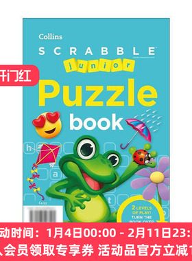 英文原版 Collins SCRABBLE? Junior Puzzle Book 柯林斯少儿拼写谜题益智游戏书 英文版 进口英语原版书籍