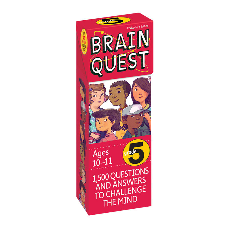 brainquest 大脑任务智力开发卡片5年级 英文原版 Brain Quest Grade 5 美国小学生全科练习 英文进口原版英语益智启蒙闪卡