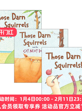 英文原版绘本 Those Darn Squirrels 可恶的松鼠3册 儿童趣味幽默英语启蒙读物 英文版 进口英语原版书籍