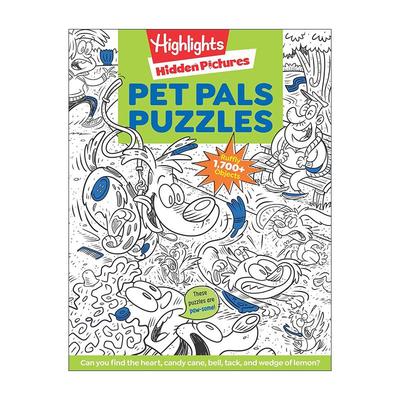 英文原版 Pet Pals Puzzles Highlights Hidden Pictures 宠物朋友谜题 寻找隐藏图片 亮点儿童益智游戏活动书 提高注意力 英文版