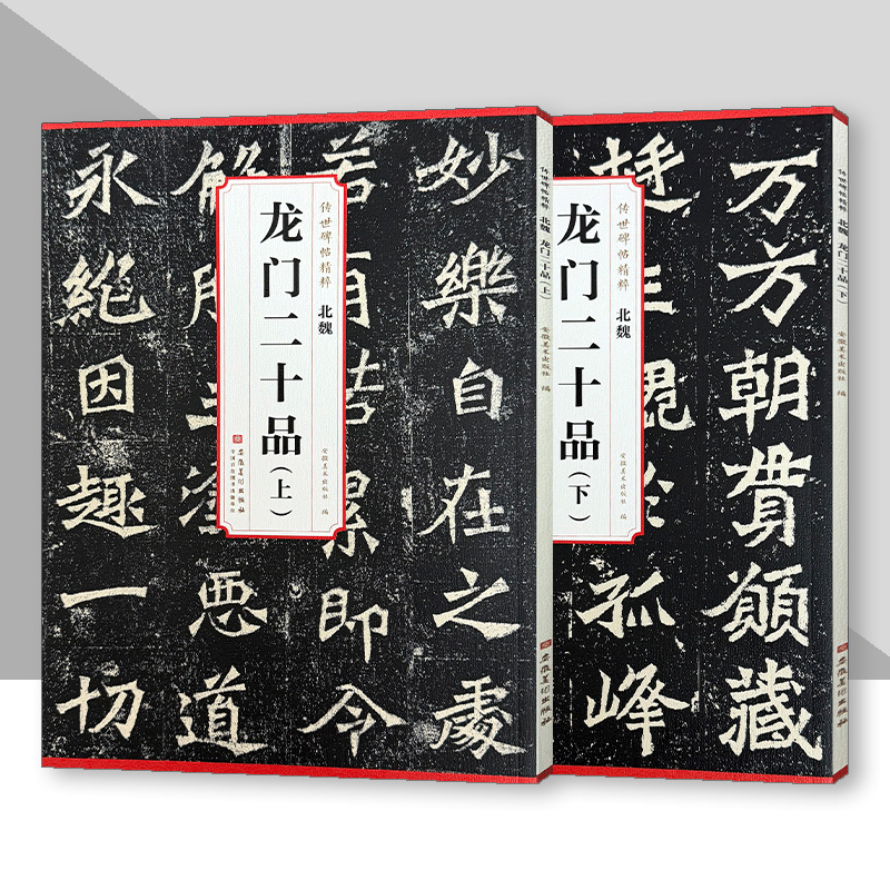 传世碑帖精粹 龙门二十品 上、下 书法入门临摹练习技法解析碑帖安徽美术