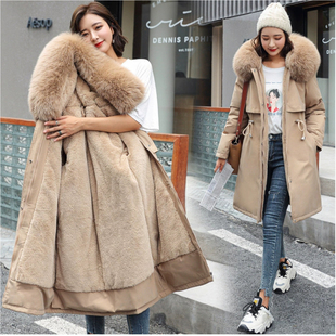 新款派克棉服女中长款大码韩版加绒棉衣棉袄外套加厚冬天棉袄