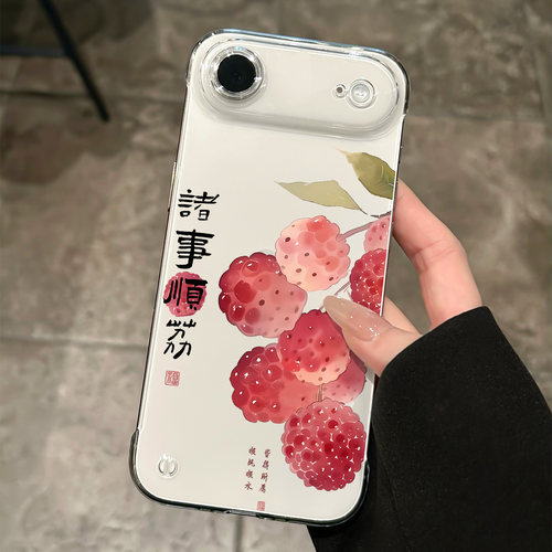适用苹果17air诸事顺利荔枝外壳