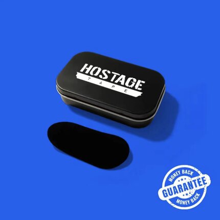 Hostage闭口贴矫正呼吸训练高弹力自粘成人瑜伽睡眠黑色止鼾胶带