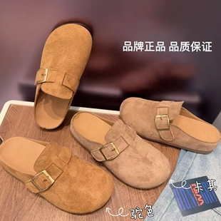 【正品现货】3CM单鞋四季款半拖勃肯鞋懒惰风软底舒适包头半拖鞋
