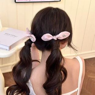 发夹女士2026新款高端缎面蝴蝶结插梳发夹女韩系气质倒插梳发饰