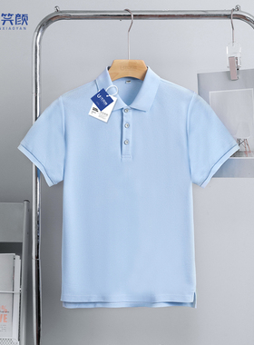 夏季新款中小学生浅蓝色翻领短袖班服内搭高中生校服学院风POLO衫