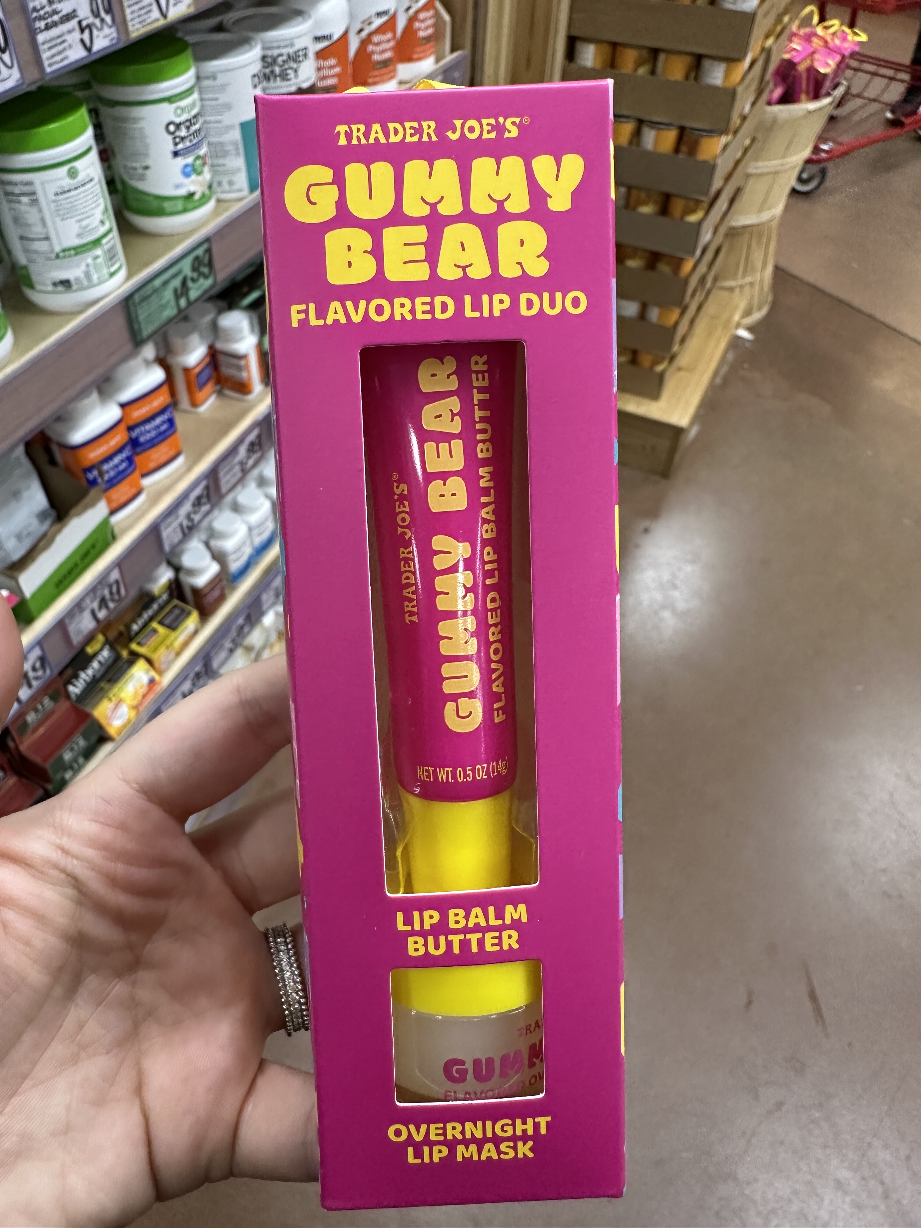 美国Trader Joe's缺德舅小熊软糖味唇膏唇膜套装滋润保湿