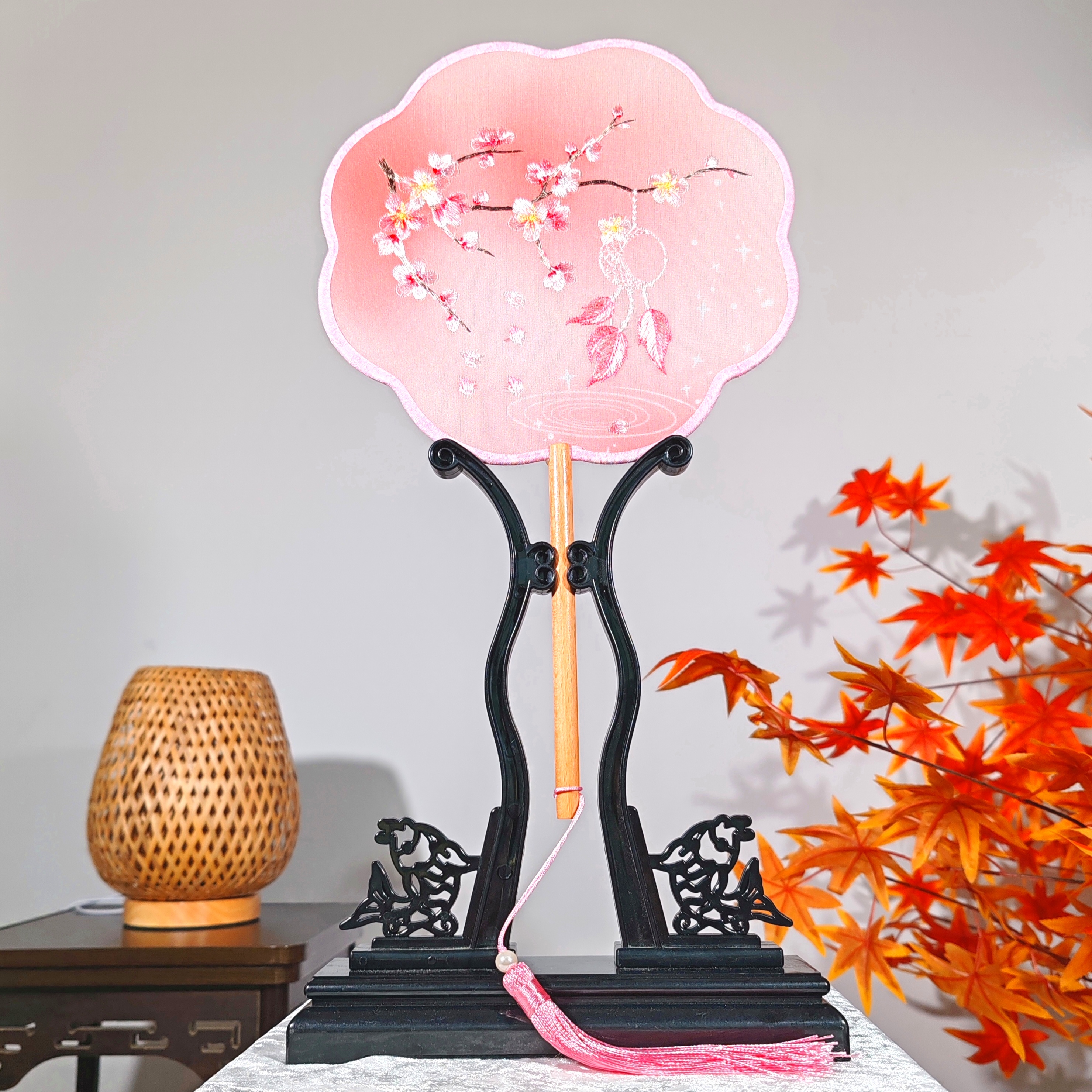 【落英缤纷】苏绣双面刺绣团扇古典汉服旗袍舞蹈扇宫扇古风扇子