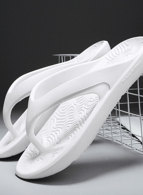 人字拖男防滑外穿夹脚沙滩拖鞋男士洗澡夏情侣一次成型凉拖潮纯色