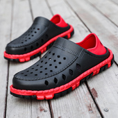 室外穿防滑软底沙滩鞋 凉拖鞋 包头带后跟 男士 洞洞鞋 男夏季 潮流韩版