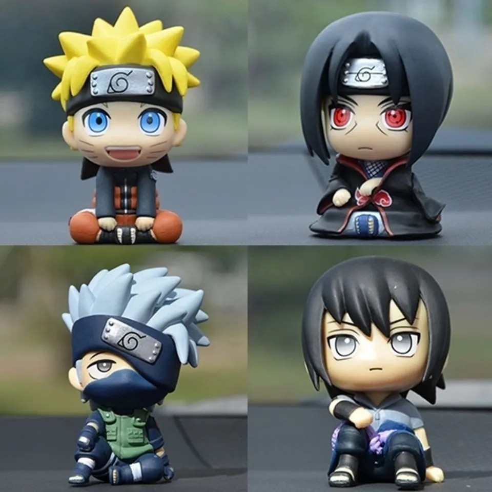 火影忍者大头系列 坐姿鸣人 卡卡西 佐助 鼬 q版动漫车载模型摆件