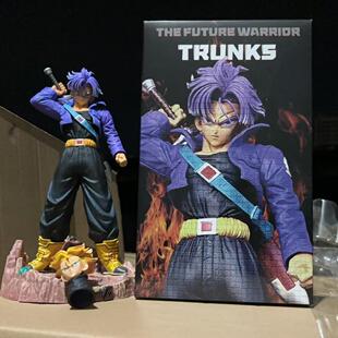 七龙珠大号特兰克斯带底座双头可换手未来战士手办雕像摆件礼物