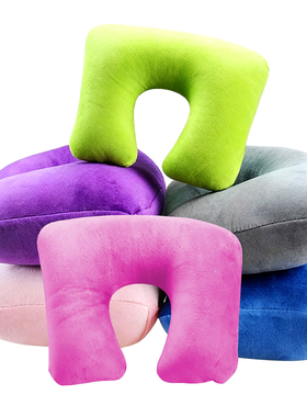 U型充气枕颈椎护颈旅行车载飞机高铁用可折叠收纳舒适睡眠神器