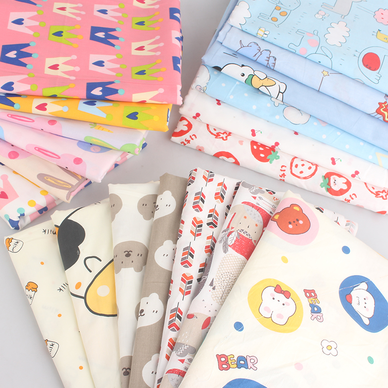 2025新款全棉斜纹布料卡通水果碎花印花纯属棉布儿童宝宝服装面料