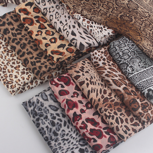 75D豹纹雪纺印花布料夏季 连衣裙吊带防晒衣薄透垂感飘逸雪纺面料