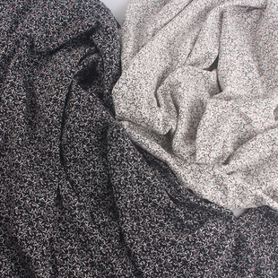 法式复古小碎花不透印花微弹力雪纺布料夏季连衣裙吊带碎花裙面料