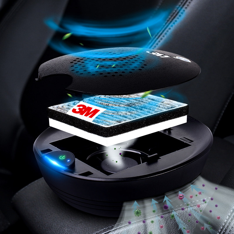 3M车载空气净化器汽车除甲醛车内消除异味烟味新车车用多功能氧吧