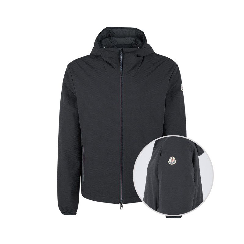 Moncler短款拉链连帽长袖棉服男