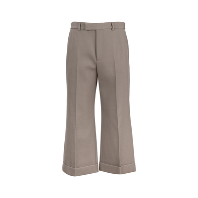 古驰男士经典纯色直筒长款休闲裤