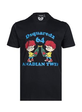 Dsquared2二次方男卡通印花全棉短袖T恤男士春夏推广XY
