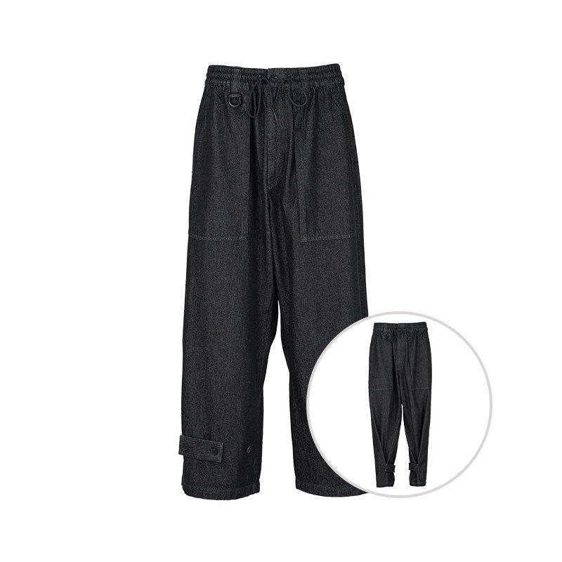 Y-3男士经典系带舒适休闲牛仔裤