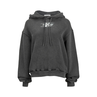 alexander wang亚历山大王女士字母徽标连帽套头长袖卫衣女推选XY