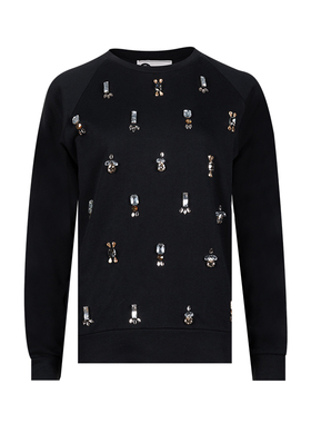 LANVIN/浪凡钉钻休闲女士全棉圆领套头卫衣女秋冬奥莱C XY