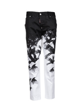 Dsquared2二次方休闲印花女士牛仔裤七分裤钜惠XY