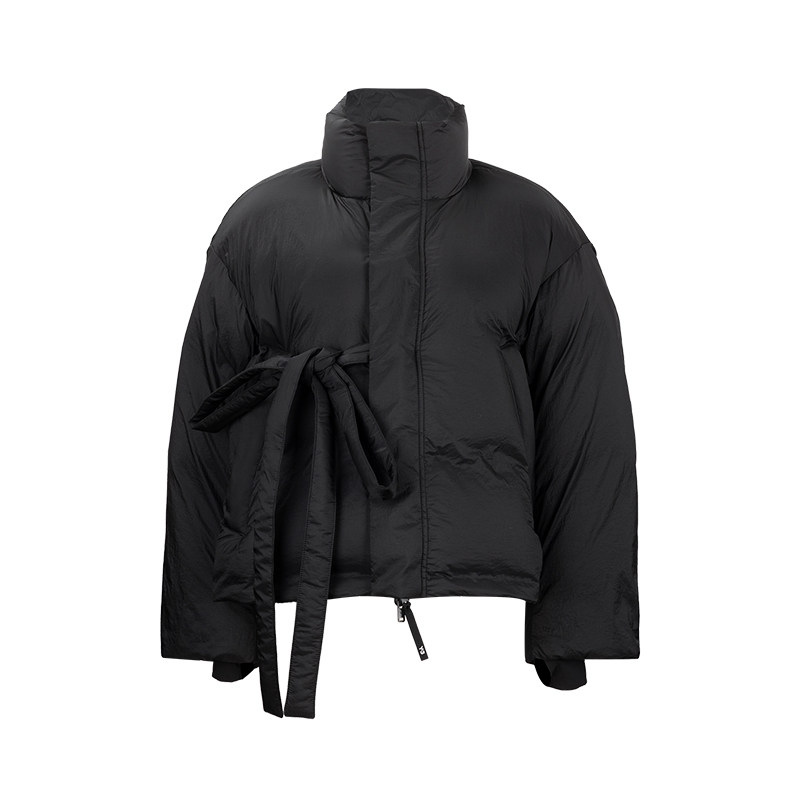 Y-3女士束带立领拉链长袖保暖防寒羽绒服女秋冬XY