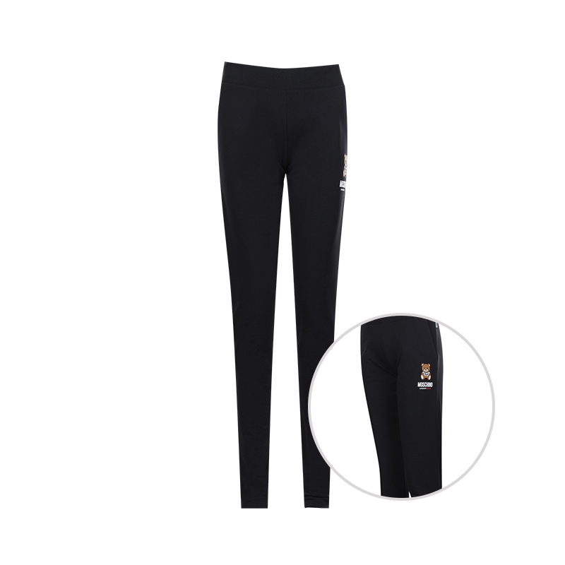 印花泰迪熊logo女士运动长裤