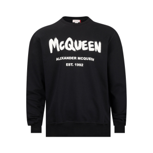 卫衣男推选XY 字母涂鸦印花纯色圆领长袖 Alexander McQueen男士