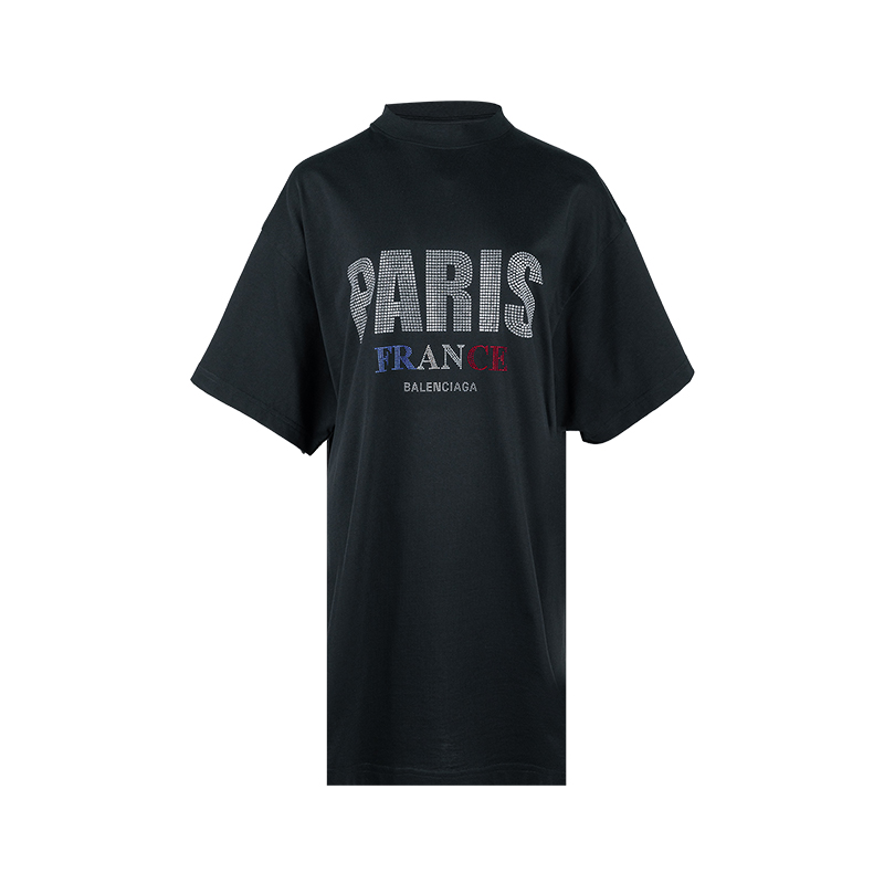 巴黎世家女士字母圆领短袖T恤