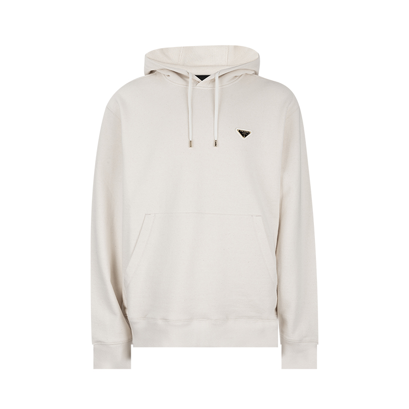 PRADA徽标连帽宽松长袖卫衣
