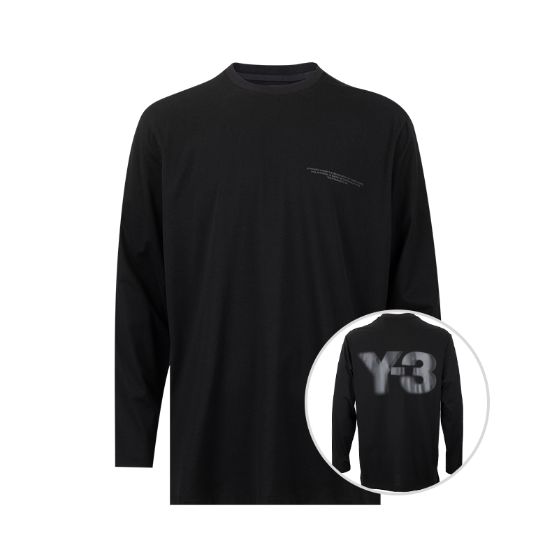 Y-3男女同款经典印花字母logo全棉长袖T恤男士2025年春夏新款